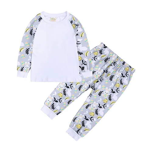 

kids designers clothes cute rabbit girls sleepwear long sleeve lounge wear easter pyjamas, As picture