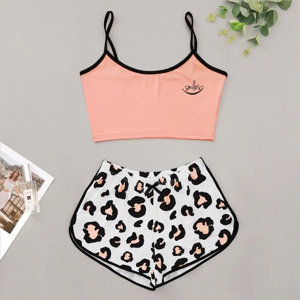 

coldker Hot design summer sexy lady pajamas short sets 2 pieces pyjamas women sleepwear