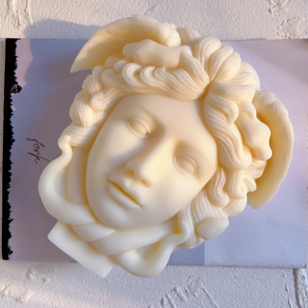 

Medusa Bust Candle Mold Greek Sculpture Body Face Snake Hair Figure Wax Candles Silicone Mould, Stocked / cusomized