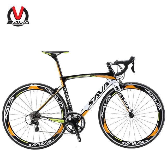 

SAVA R8 Road bicycle Carbon Road Bike 22 Speed bicycle Carbon Bike with SHI-MA-NO 105 22 Speed Road Bike, Black grey red, black white orange,black white red