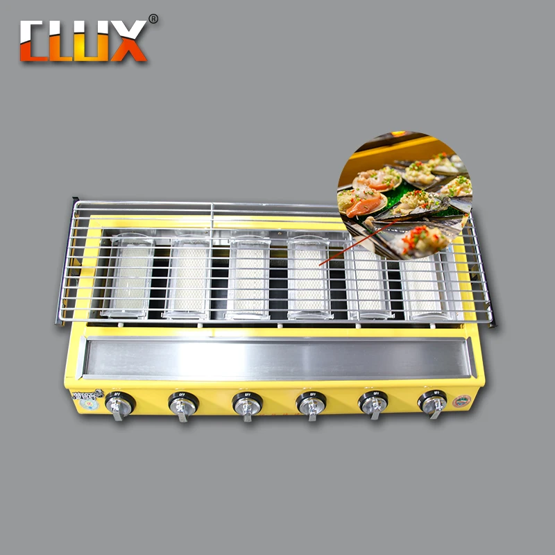 

Kitchen protable camping gas 6 burner Infrared table top gaz BBQ Grill