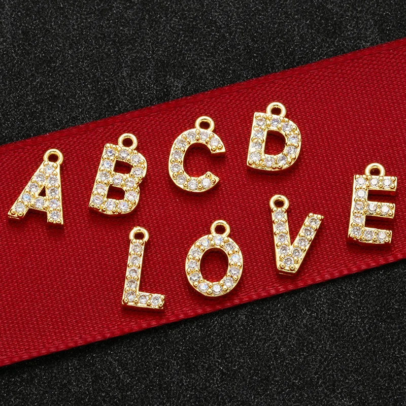 

Micro-Inlaid Letters Micro-Inlaid Letters Accessories English Alphabet Pendant 26 Letters Pendant Earrings Necklace, As shown