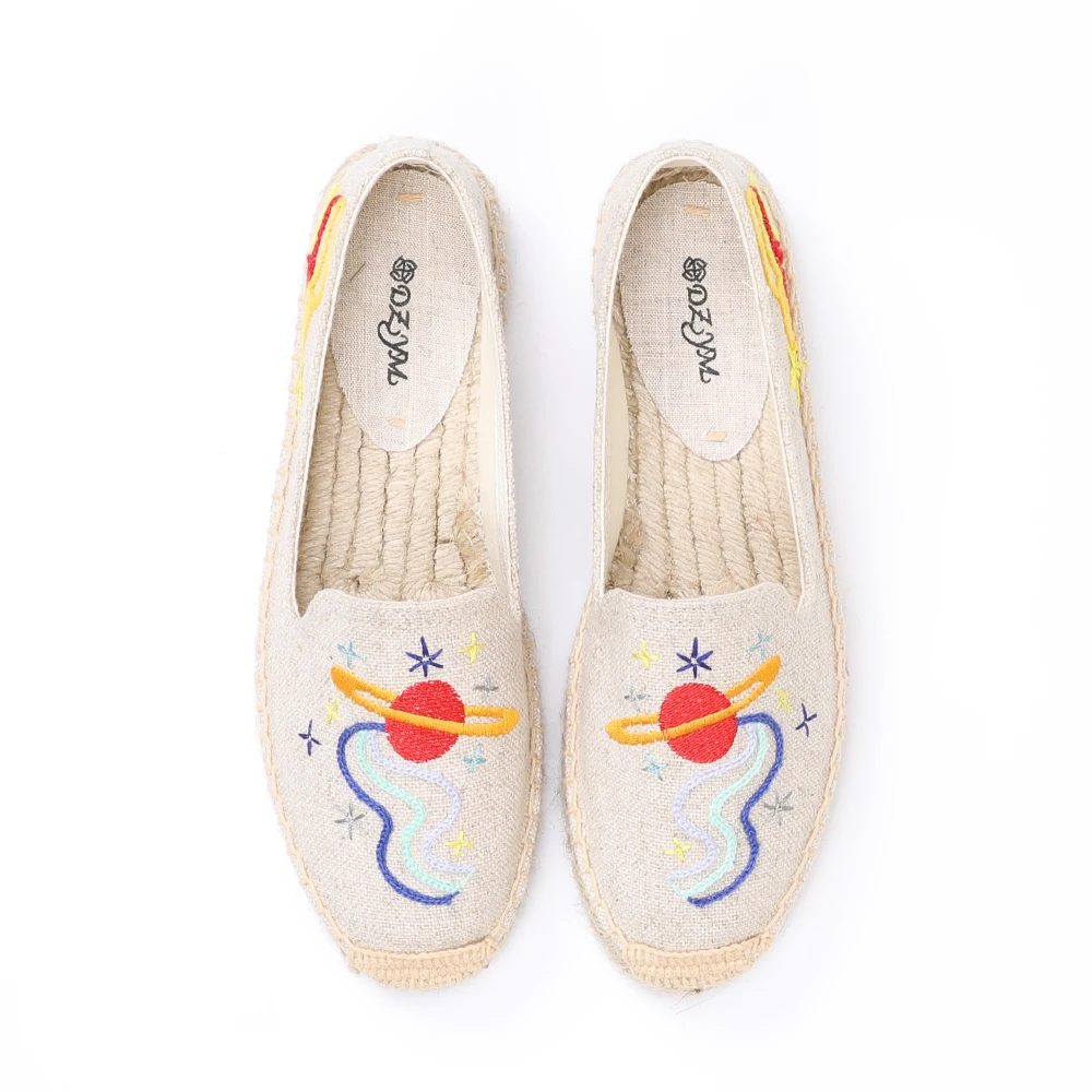 

Beautiful embroidery women thick bottom shoes canvas espadrilles shoes, Mix colors