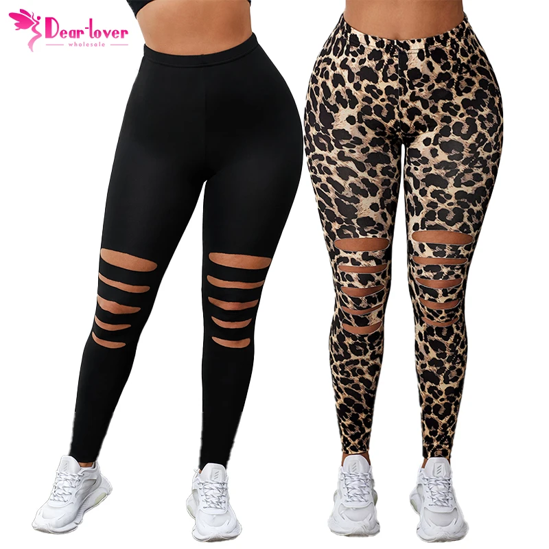 

Popular Women Leopard Hollow Out Activewear Butt Lifting Pants Workout Gym Fitness Seamless Active Legging