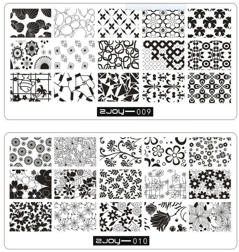 

zjoy grass flower plant love heart nail art stamping plates for Valentine's Day