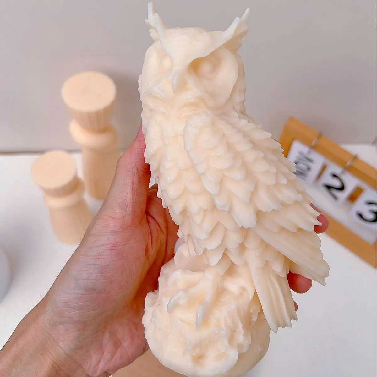 DIY 3D Owl Silicone Mold for Birds Large Size Owl Candles Silicone Mold