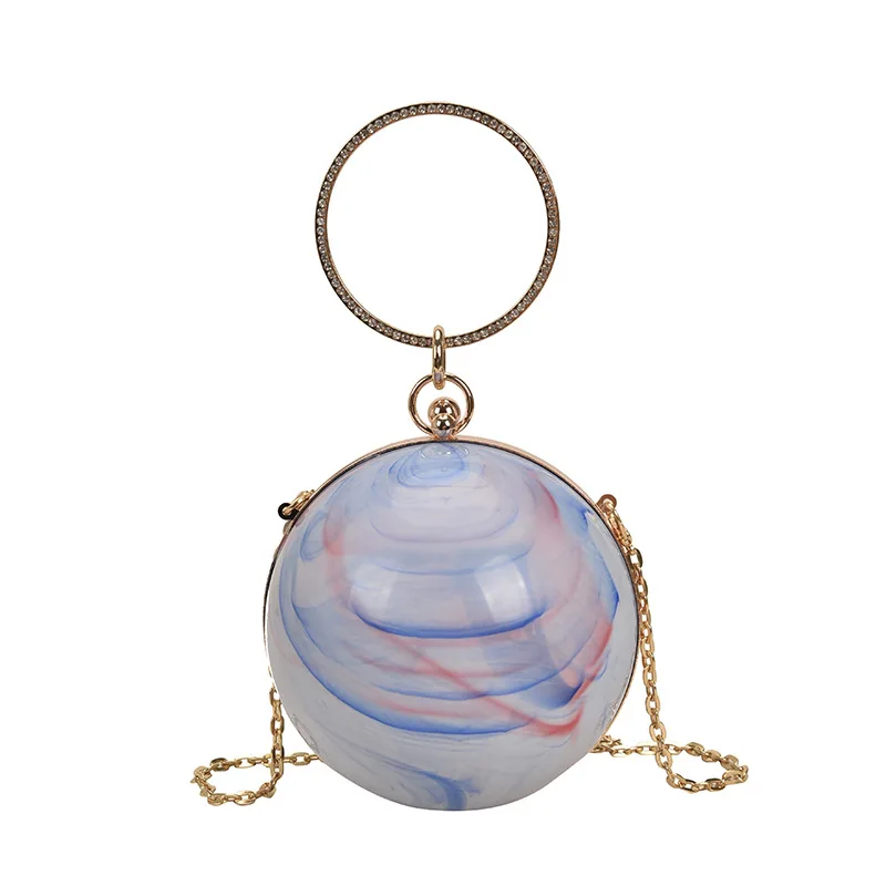 

Luxury Wedding Party Clutch Handbag women shoulder bag Women's Acrylic Bag Mini Round Ball Shape Purse