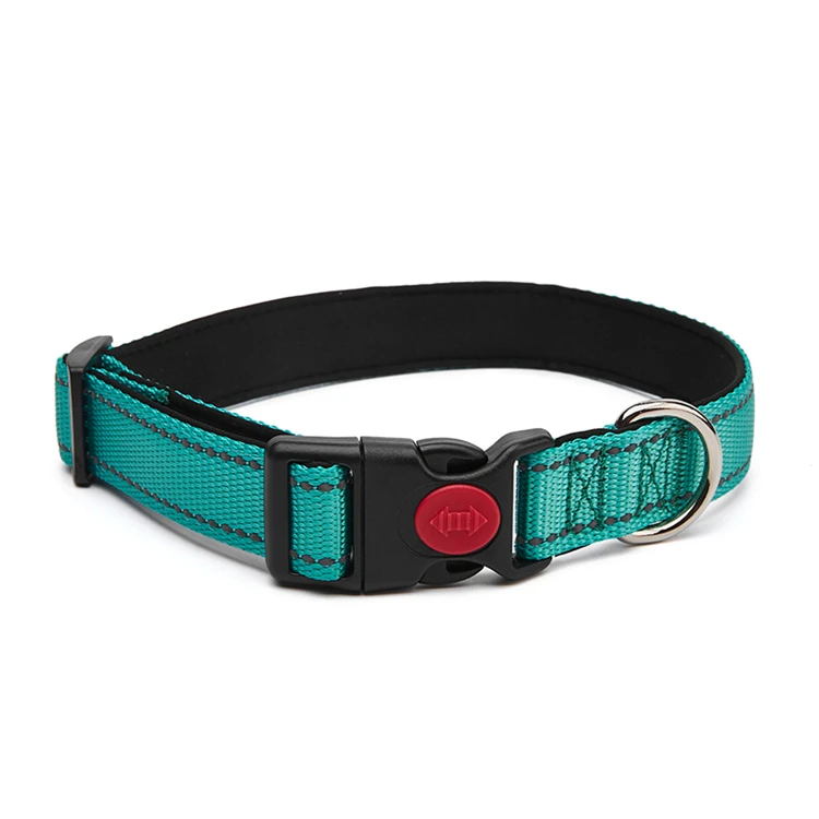 

Factory Custom Soft Comfortable Neoprene Padded Adjustable Reflective Nylon Dog Collar, Green,blue,red,rose red/customized color