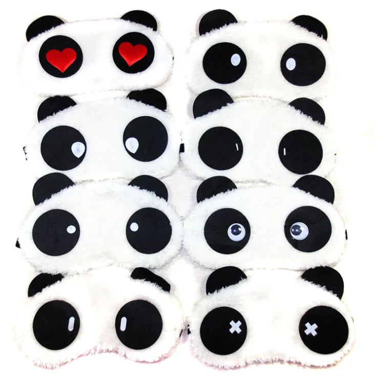 

Cartoon Panda eye mask plush cloth independent packaging eye fatigue shading non-ice bag eye mask
