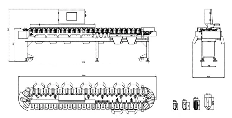 Multi grade online automatic check sorter fruit sorting machine for seafood