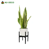 

Black indoor outdoor adjust bamboo wood plant flower pot rack stand for flower pot