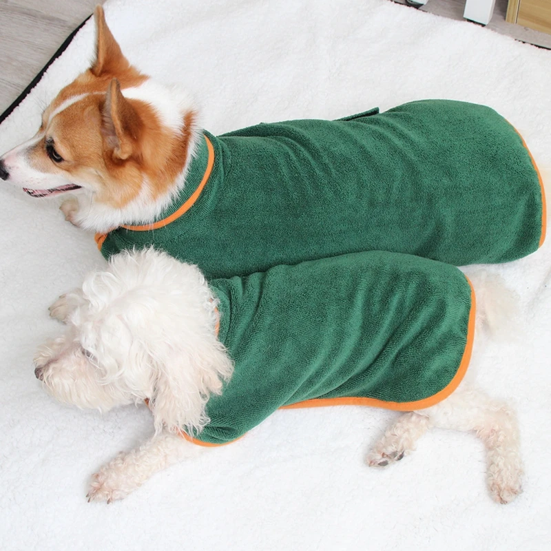 

Dog Bathrobe Towel Bath Robe Pet Bathrobe Drying Coat Soft Super Absorbent Microfiber Bathrobe For Dogs, Multicolor