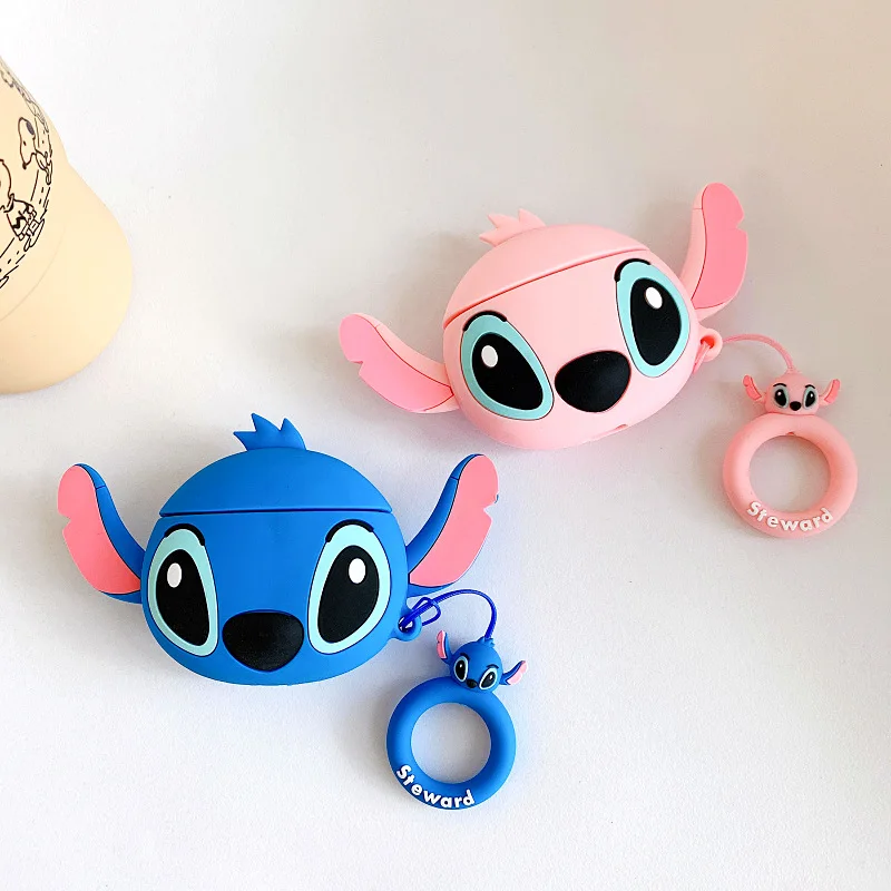 

3D Earphone Case For Airpods 2 Case Silicone Stitch Cat Cartoon Headphones Cover For Apple Air pods 1 Case For Earpods Key chain, As pictures (also can as costom)