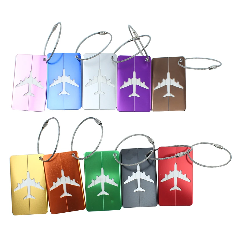 

Custom Logo Bulk Metal Luggage Tags Bag Tag Travel ID Labels Bright Suitcase Tags Luggage Baggage Identifier by Greefun, Pink,gold,purple,silver,green,black,red,blue or custom color