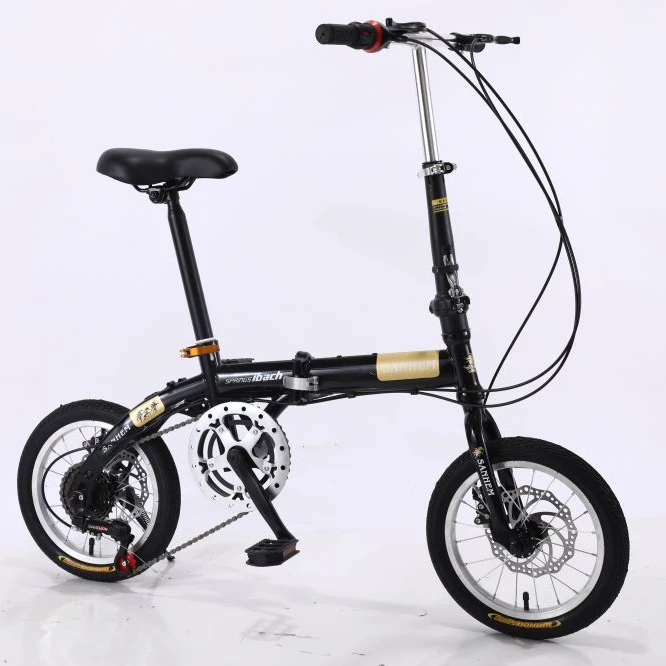 

16/ 14 inch folding mini ultra light portable adult children 7 speed men and women small wheel variable speed disc brake bike
