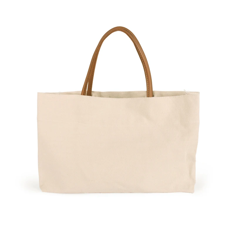 

Burlap Tote Bag Canvas Shoulder Bag Monogram Ladies Carryall Bag Casual Handbag Shoulder Purse DOM113-1007, Beige