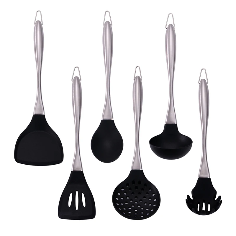 

Food Grade kitchen accessories best silicone kitchen cooking utensils for cooking, Black