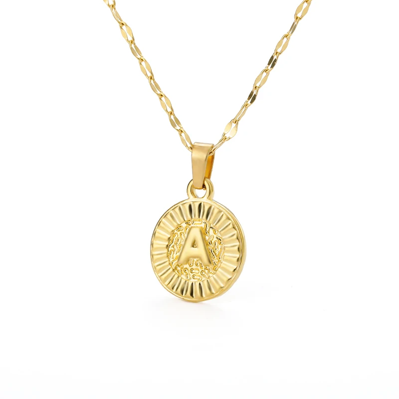 

Gold Plated Stainless Steel Initial Pendant Letter Necklace Chain Personalized Name Letter Initial Necklace