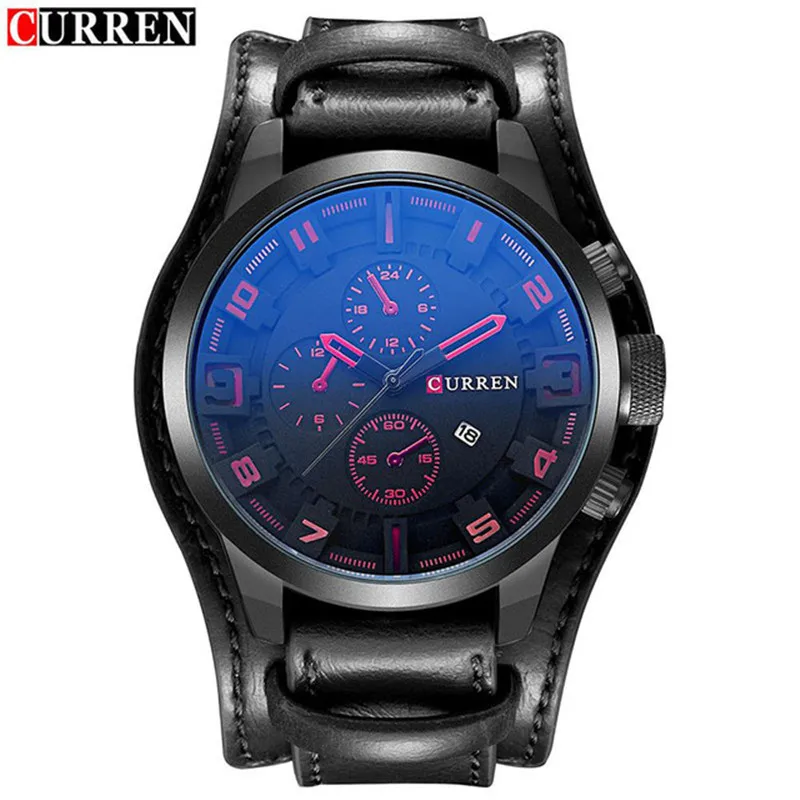 

Curren 8225 relogio Mens Vintage Punk Style Leather Strap Casual Wrist Watches Hot Sale Luxury Brand Male Business Watches Clock