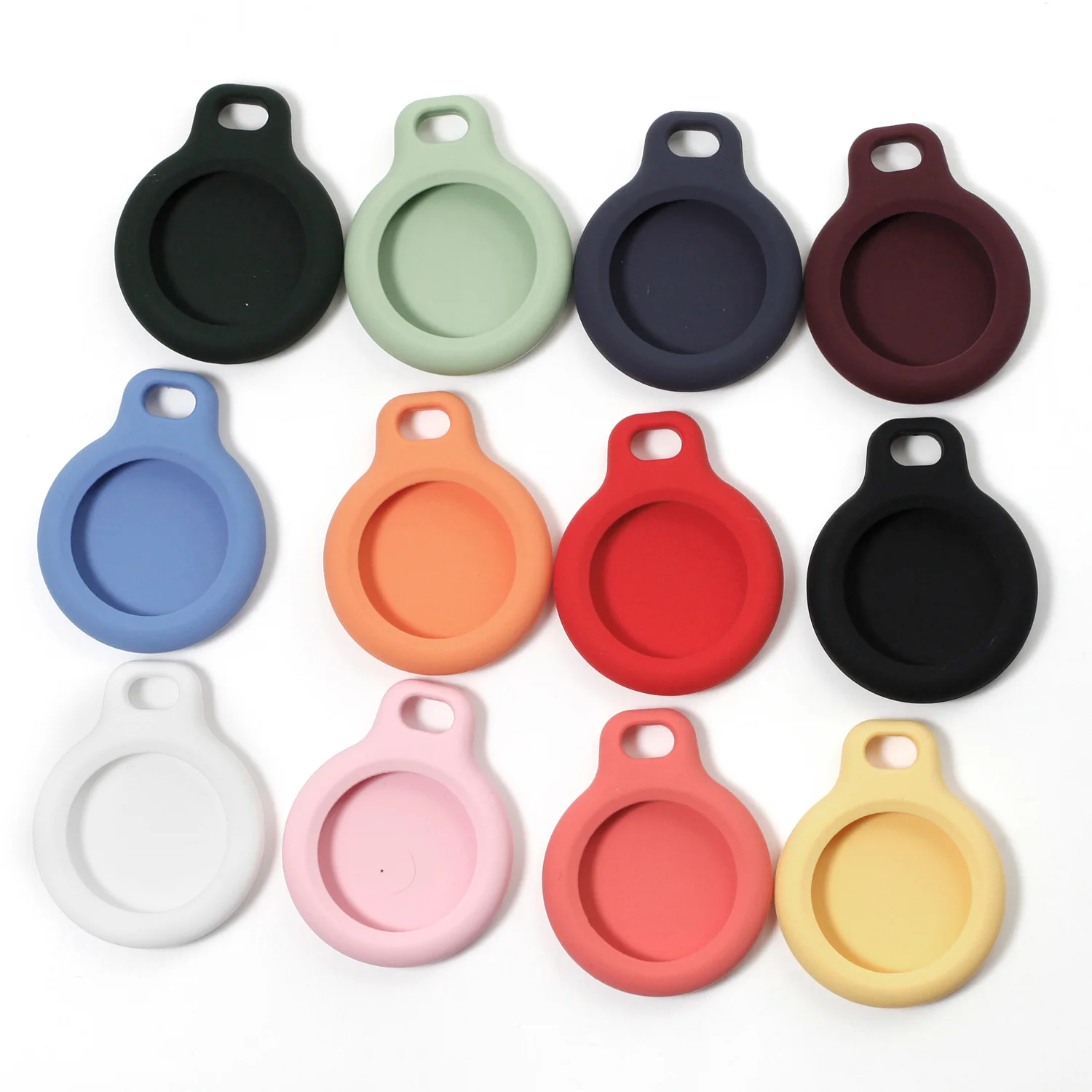 

2021 High Quality Hot Sale Newest Tracker Anti-lost Device Keychain Protective Sleeve Case For Apple Airtag Tracking Dog Pet, Customized color