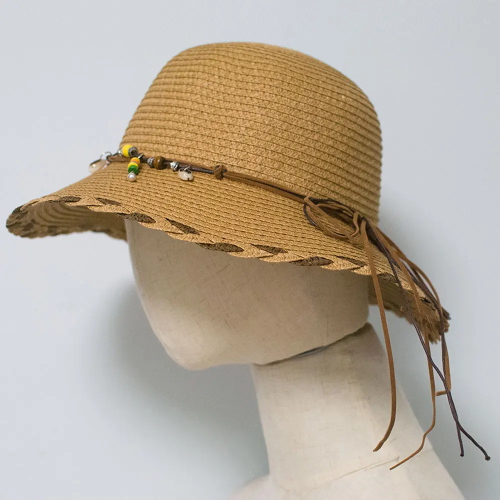 Best Selling Fashion Elegant Ladies Women Girl Striped Foldable Straw