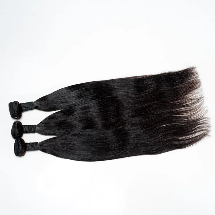 

KAMA sdd straight human hair vendor customize hair length and color straight hair extension bundles, Natural black, can be dyed and bleached