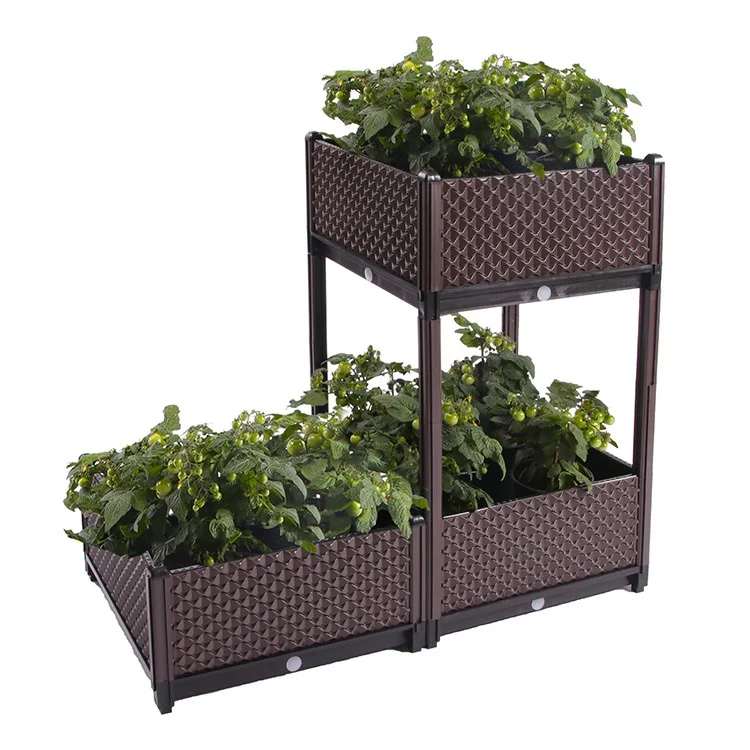 

Vegetable Rack Indoor Stackable Garden Planter Box Plastic Raised Garden Bed For Vegetables