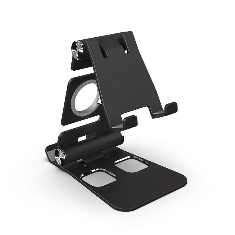 

New Fancy Product Aluminum 3 in 1 Universal Desktop Tablet Cell Phone Stand Holder for iPhone iPad Apple Watch, Sliver/black