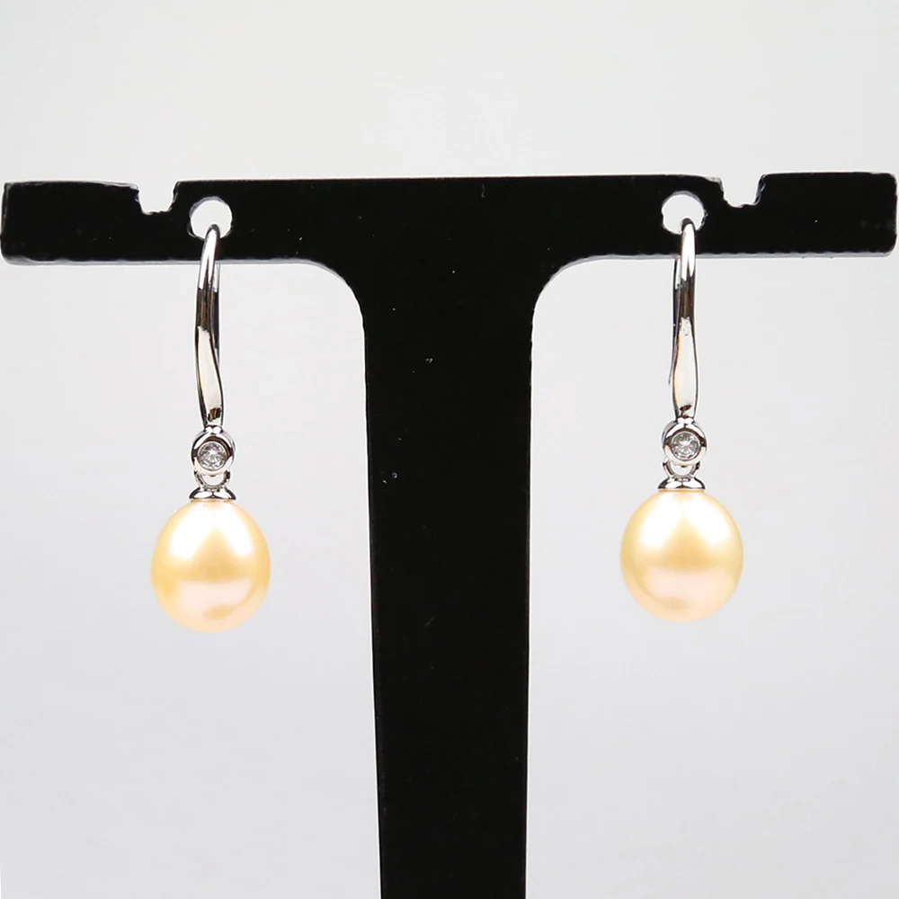

Earring sterling 925 Freshwater Pearl Drop Hook Earrings For Women, Colors