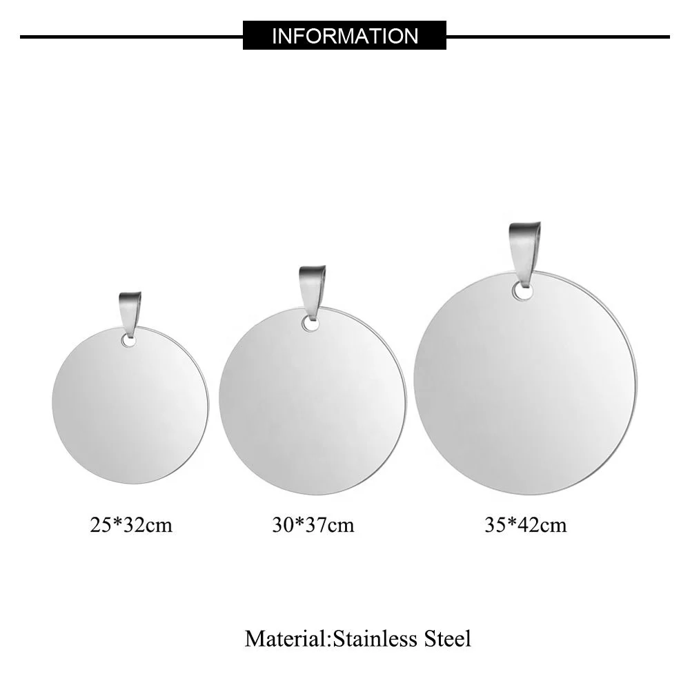 

DIY Jewelry 100% Stainless Steel Mirror Polished 20/25/30/35/40mm Disc Round Tags Pendants for Making Necklace Jewelry 6 Colors