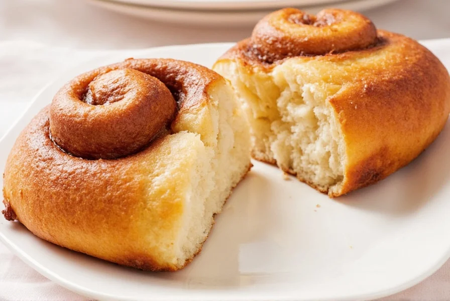 Person mindfully eating a cinnamon roll with coffee and fresh fruit on the side