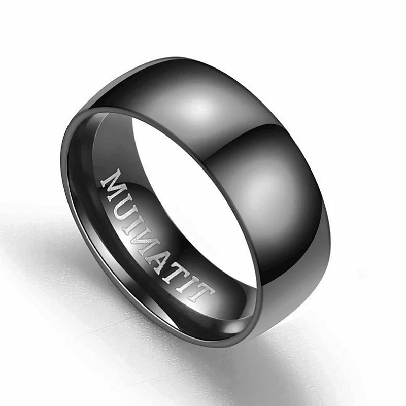 

Europe and the United States hip hop fashion stainless steel ring black titanium steel ring for men