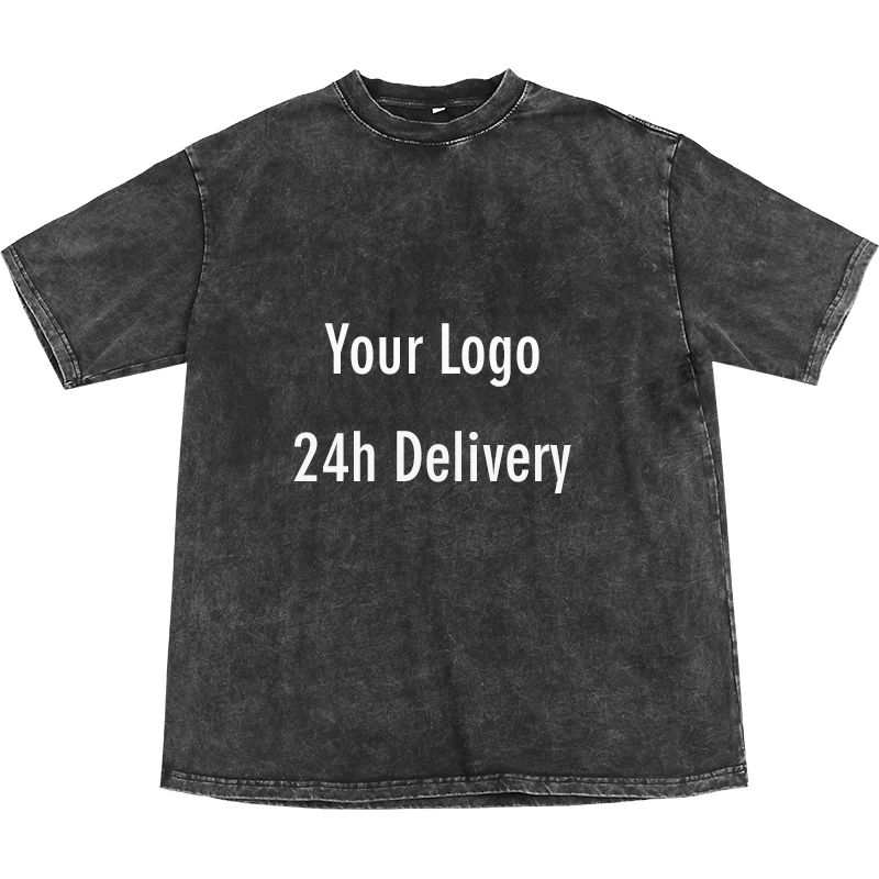 

Mens Vintage Acid Washed Heavy Cotton Distressed Blank Custom Logo Printed Plain Oversized Tshirt, Customtshirt color