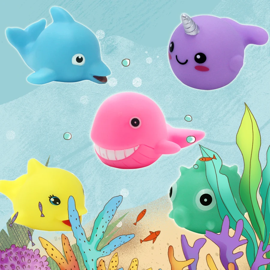 
Children led lights PVC toy for kids Ocean fish sea animal bath toy 