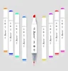 Professional Plastic Handle Twin Tips Colored Ink Rotulador Markers Pens For Painting