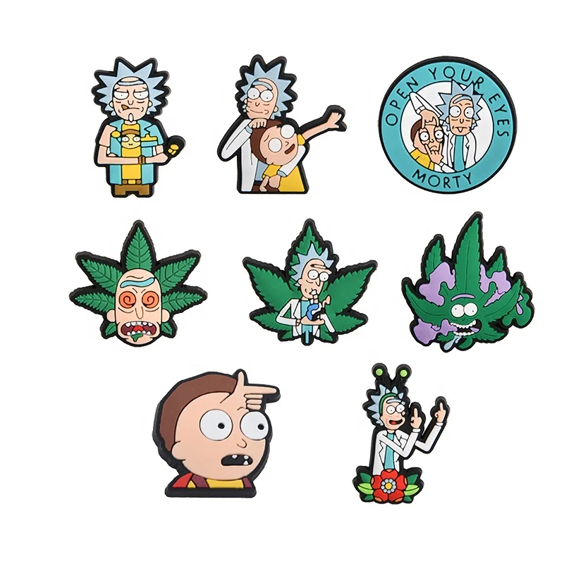 

rick morty shoe accessories design custom party gifts children's party gifts shoe decorations croc charms shoe charms, As picture