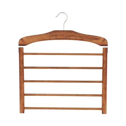 

LAVINIA solid wood trousers rack multifunctional multi-layer wooden hange space saving hanger, Natural