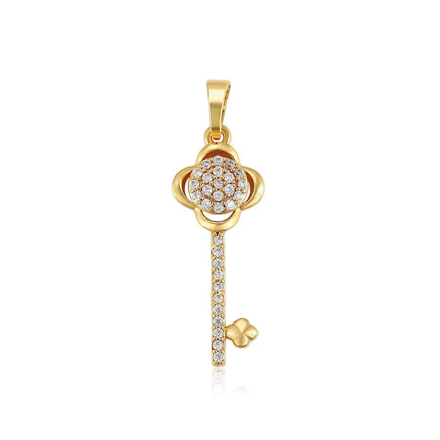 

35792 xuping fashion 24k gold-plated diamond key shaped necklace pendant for girl friend