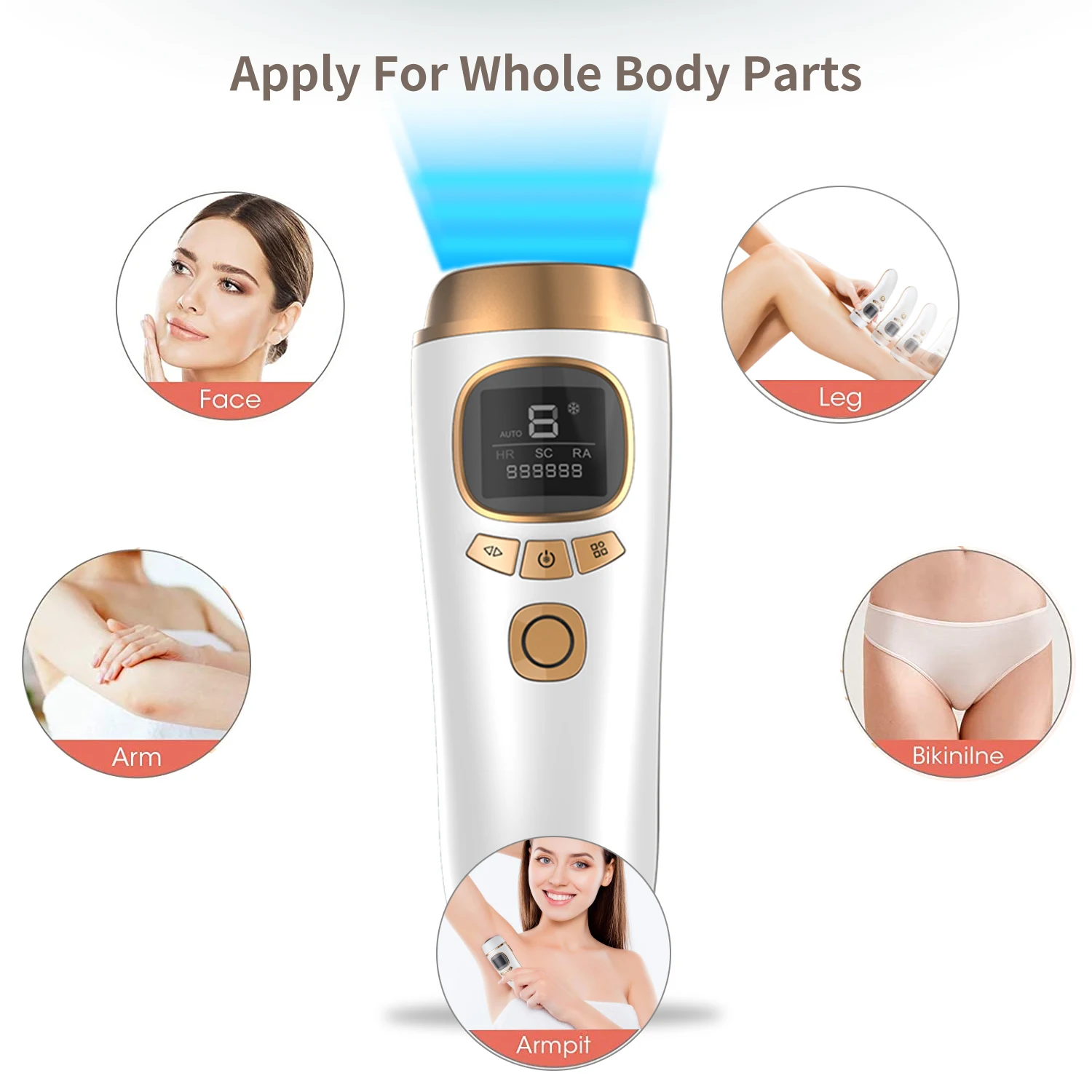 

Permanent Laser Hair Removal 3 in1 IPL Epilator LCD Display depilador laser Bikini Photoepilator IPL Hair Removal epilator