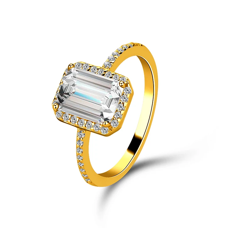 

custom simple 925 sterling silver color zircon engagement ring