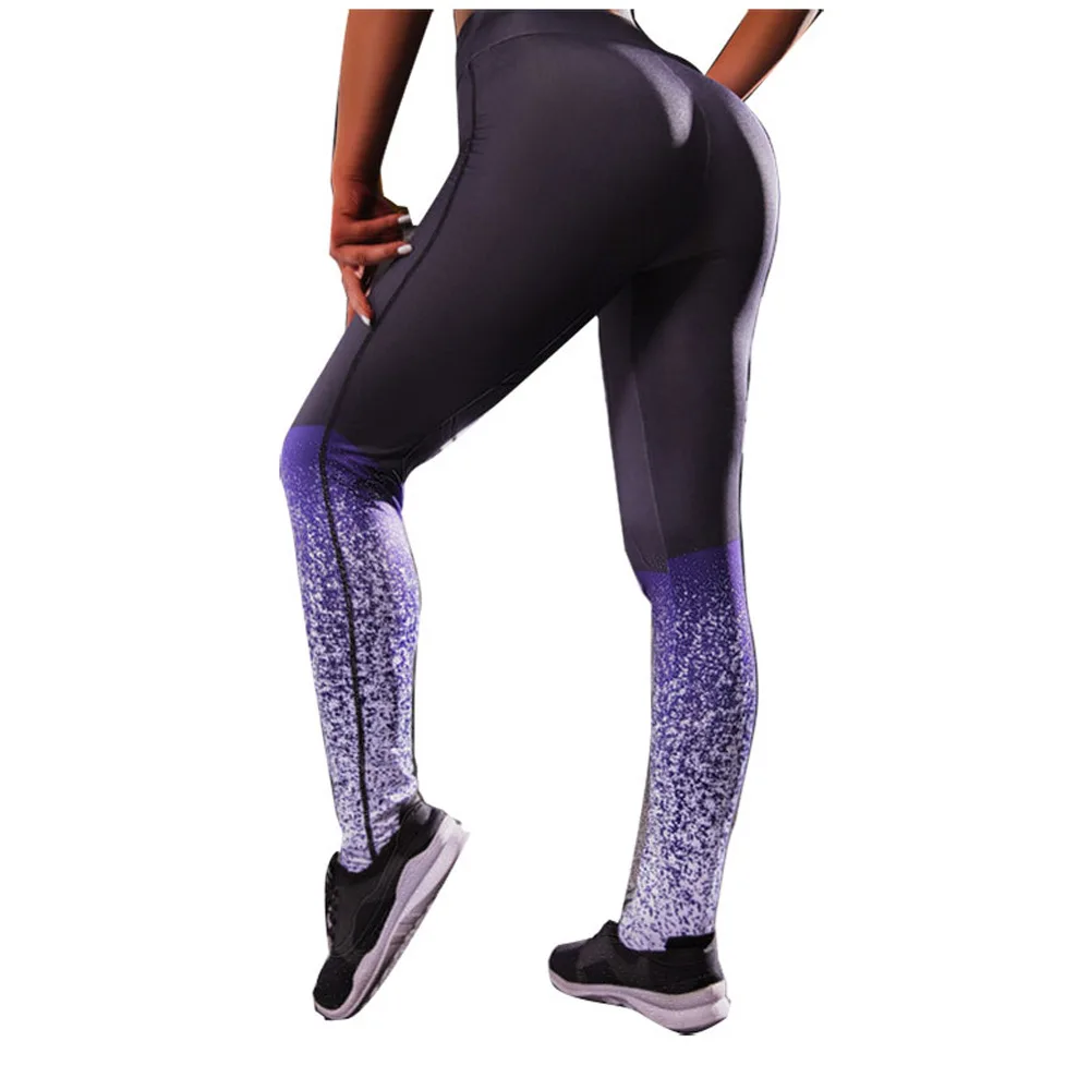 

RY73Z19 Promotional gradient printing sports women yoga pants high waist tight yoga leggings women