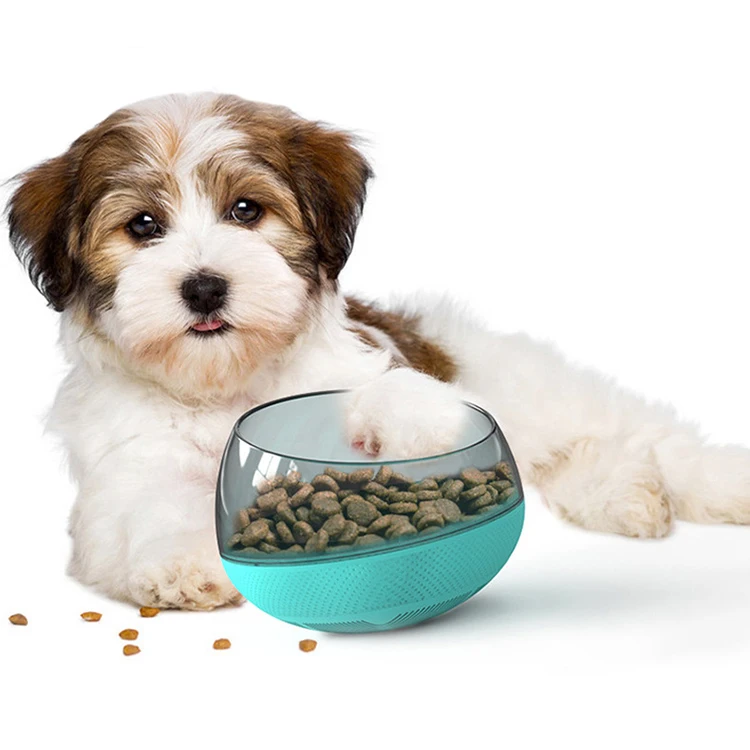 

Factory Supplier Hot Sale Space Capsule Shape Slow Diet Pet Food Container Plastic Dog Tumbler Bowl