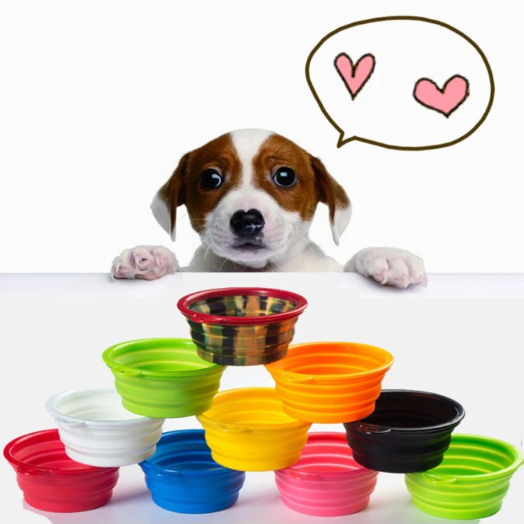 

Outdoor Travel Portable cat bowl small silicone dog bowl folding pet bowl