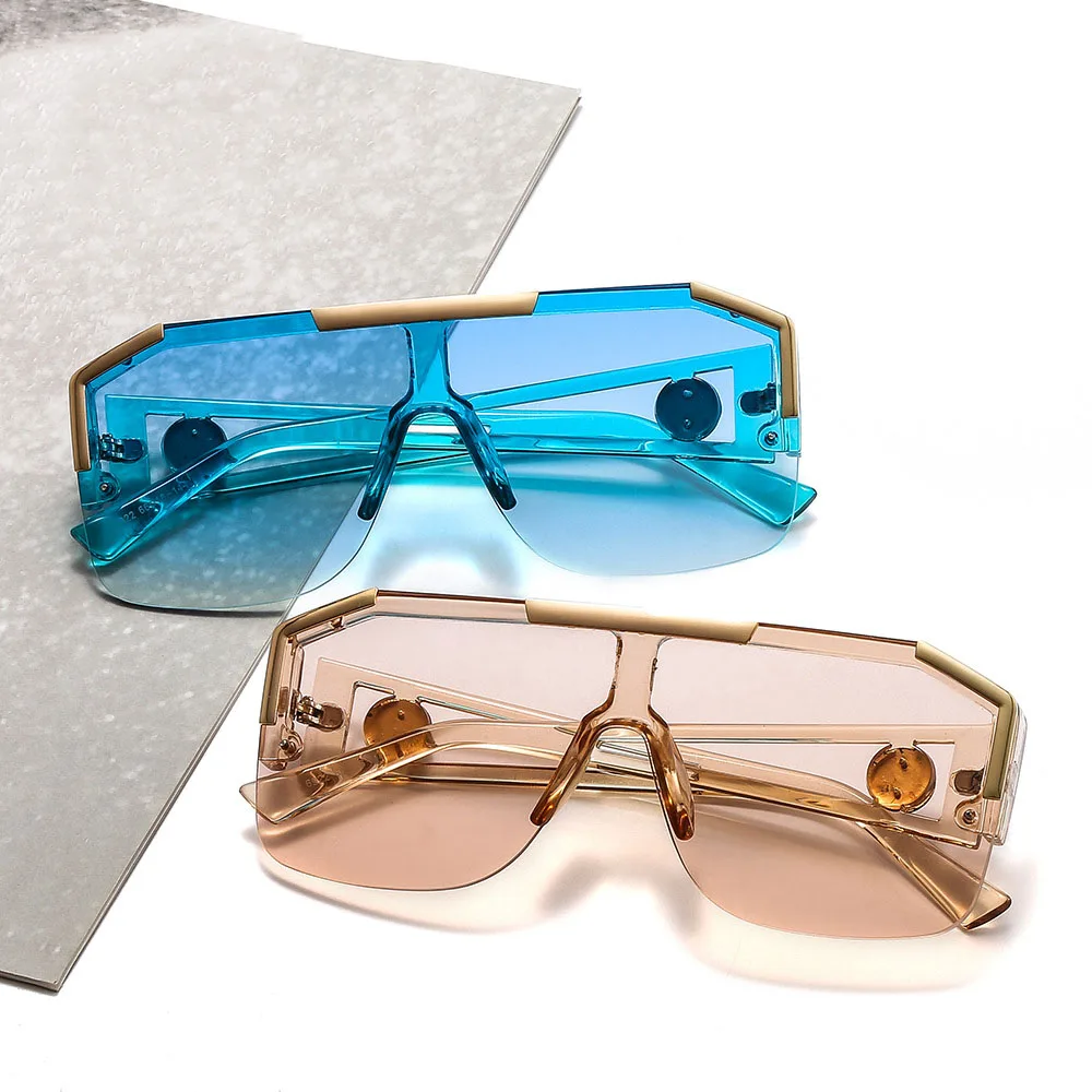 

fashion glasses 2020 sunglasses women mens shades sunglasses, One piece sports half rim sunglasses