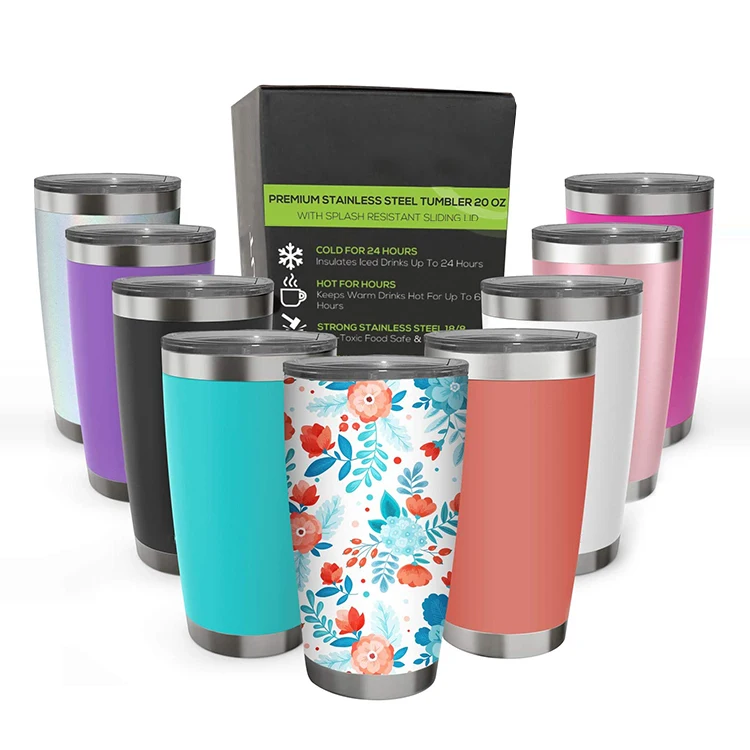 

Wholesale 20oz/30oz Double Wall Vacuum Insulated Travel Mugs/ Stainless Steel Tumbler Wine Cups / Stainless Steel Tumbler, Customized colors acceptable