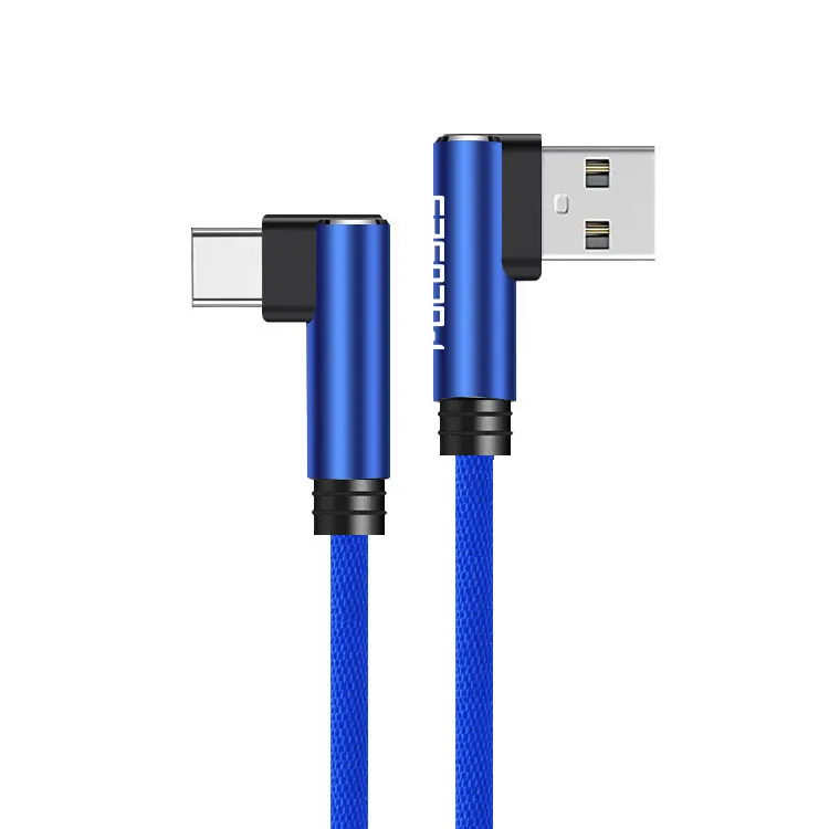 

Mobile phone charging cable Android double elbow aluminum alloy housing type A to C USB data cabletype-c data cable
