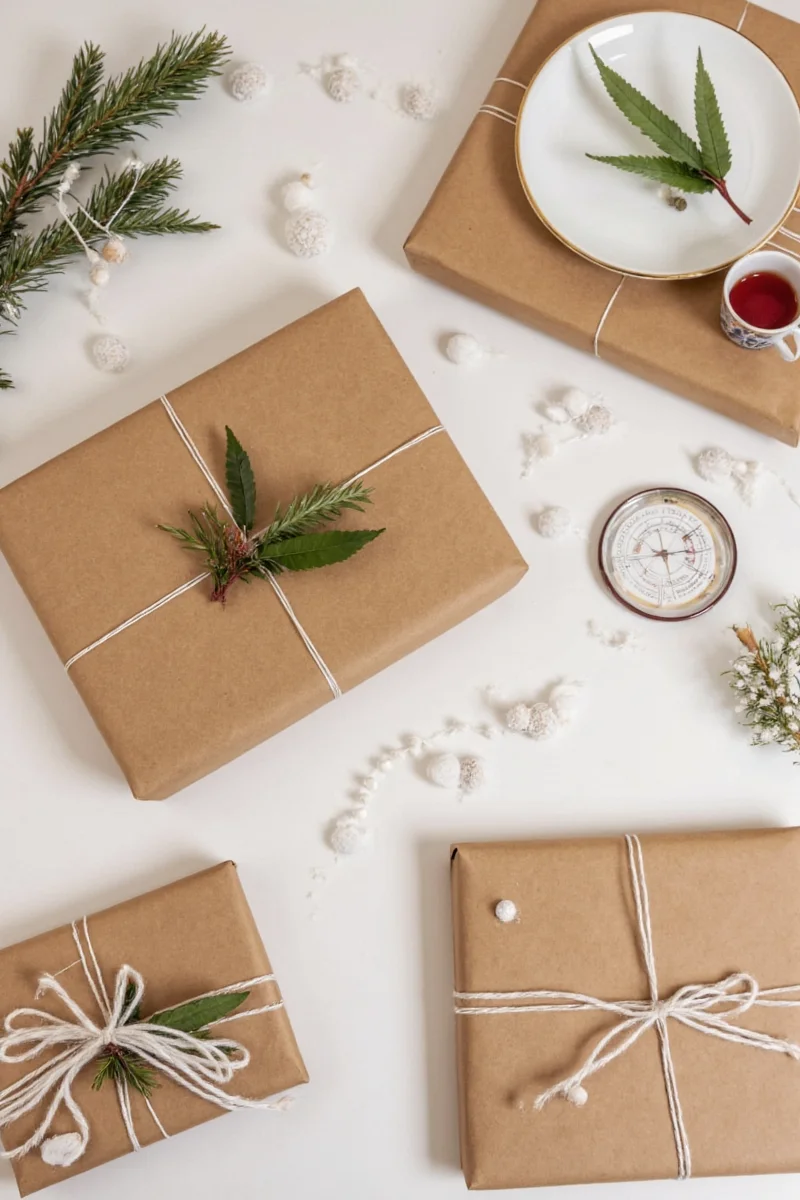 Paint splattered brown wrapping paper