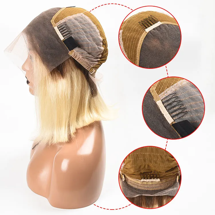 

Natural hairline 4T613#130% Density 12 Inch Brazilian Human Hair Bob Lace Front Wig Transparent Lace Front Bob Wigs