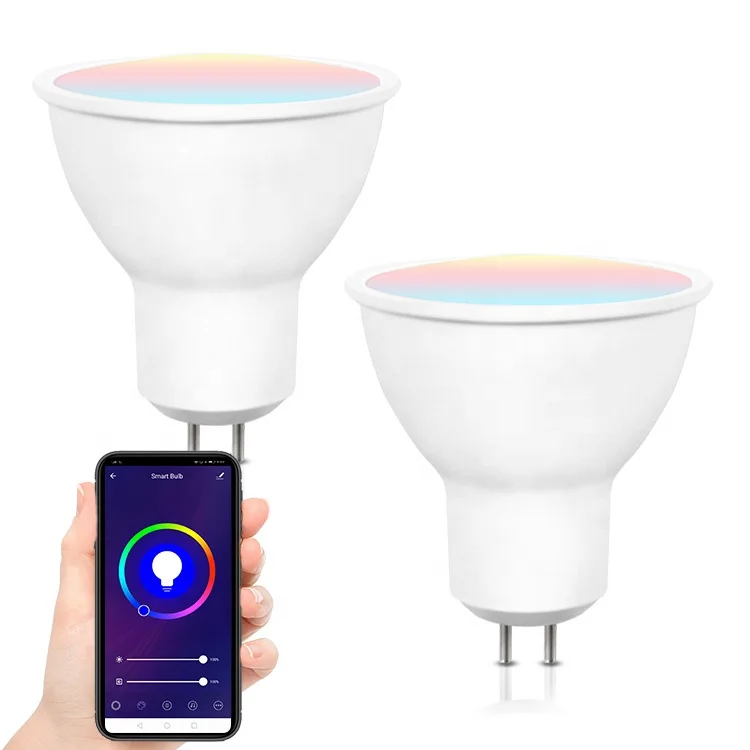 Tuya Smart Life App RGB 5W 420LM MR16 Smart Bulb Colorful Multi-color RGB 5W E27 GU5.3 Mr16 COB LED Light Bulbs Spotlight