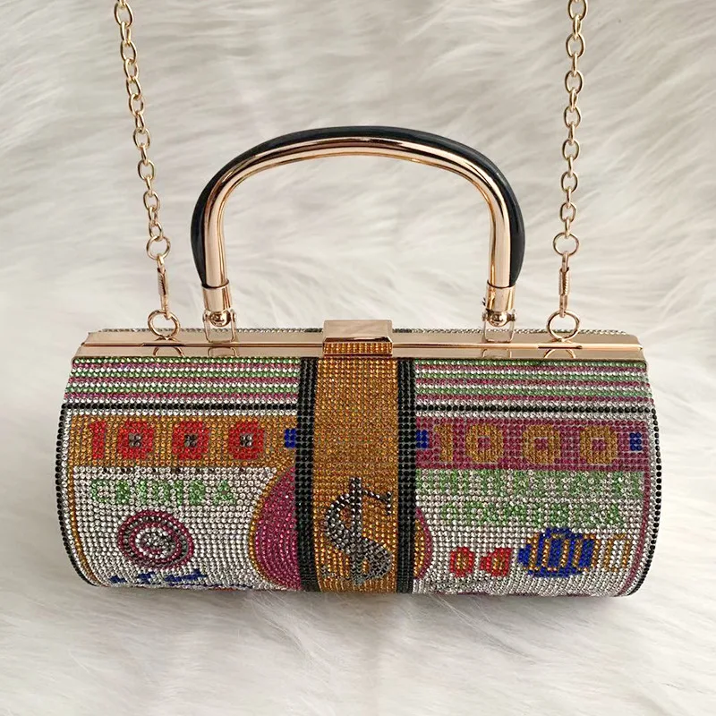 

2021 woman evening bag party clutch bag dollar money purses lady tote hand bag